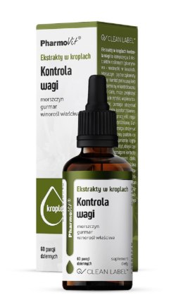EKSTRAKTY W KROPLACH NA KONTROLĘ WAGI BEZGLUTENOWE 30 ml - PHARMOVIT (CLEAN LABEL) PHARMOVIT (suplementy diety)