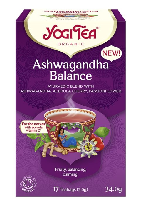HERBATKA AJURWEDYJSKA RÓWNOWAGA Z ASHWAGANDHĄ (ASHWAGANDHA BALANCE) BIO (17 x 2 g) 34 g - YOGI TEA YOGI TEA (herbaty i herbatki) HERBATKA AJURWEDYJSKA RÓWNOWAGA Z ASHWAGANDHĄ (ASHWAGANDHA BALANCE) BIO (17 x 2 g) 34 g - YOGI TEA YOGI TEA (herbaty i herbatki)