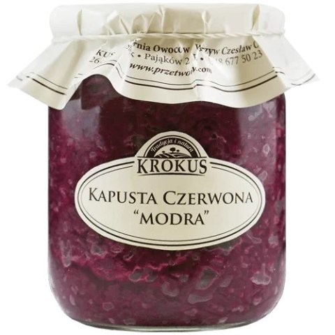 KAPUSTA CZERWONA MODRA 500 g - KROKUS KROKUS (przetwory owocowe i warzywne) KAPUSTA CZERWONA MODRA 500 g - KROKUS KROKUS (przetwory owocowe i warzywne)