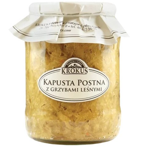 KAPUSTA KISZONA POSTNA Z GRZYBAMI LEŚNYMI 670 g - KROKUS KROKUS (przetwory owocowe i warzywne) KAPUSTA KISZONA POSTNA Z GRZYBAMI LEŚNYMI 670 g - KROKUS KROKUS (przetwory owocowe i warzywne)