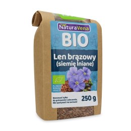 LEN BRĄZOWY (SIEMIĘ LNIANE) BIO 250 g - NATURAVENA NATURAVENA BIO