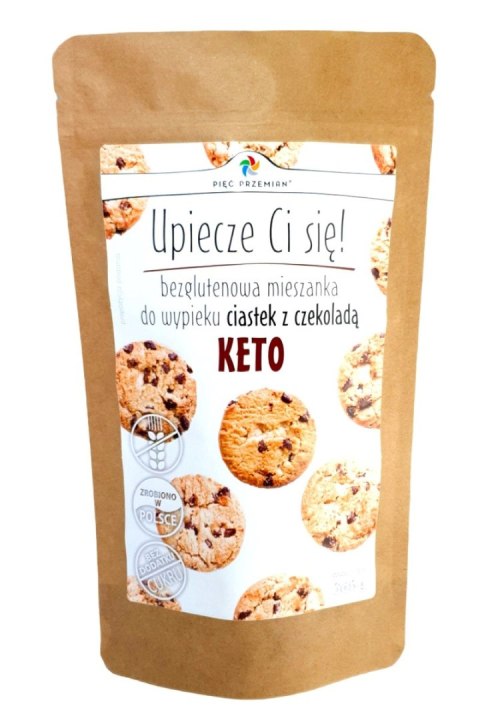 MIESZANKA DO WYPIEKU CIASTEK Z CZEKOLADĄ BEZ DODATKU CUKRÓW BEZGLUTENOWA KETO 365 g - PIĘĆ PRZEMIAN PIĘĆ PRZEMIAN (produkty spożywcze) MIESZANKA DO WYPIEKU CIASTEK Z CZEKOLADĄ BEZ DODATKU CUKRÓW BEZGLUTENOWA KETO 365 g - PIĘĆ PRZEMIAN PIĘĆ PRZEMIAN (produkty spożywcze)