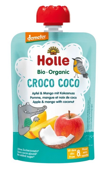 MUS KOKOSOWY KROKODYL (JABŁKO - MANGO - KOKOS) BEZ DODATKU CUKRÓW OD 8 MIESIĄCA DEMETER BIO 100 g - HOLLE HOLLE (żywność dla niemowląt) MUS KOKOSOWY KROKODYL (JABŁKO - MANGO - KOKOS) BEZ DODATKU CUKRÓW OD 8 MIESIĄCA DEMETER BIO 100 g - HOLLE HOLLE (żywność dla niemowląt)