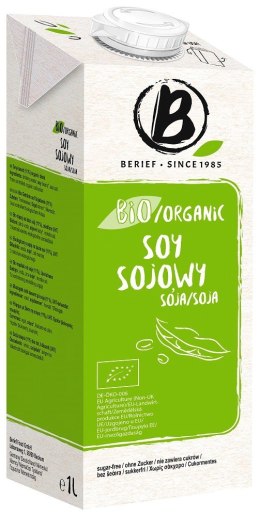NAPÓJ SOJOWY NATURALNY BEZ CUKRU BEZGLUTENOWY BIO 1 L - BERIEF BERIEF (napoje roślinne)