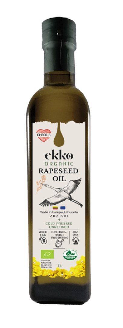 OLEJ RZEPAKOWY TŁOCZONY NA ZIMNO OMEGA-3 BIO 1 L - EKKO EKKO (oleje) OLEJ RZEPAKOWY TŁOCZONY NA ZIMNO OMEGA-3 BIO 1 L - EKKO EKKO (oleje)