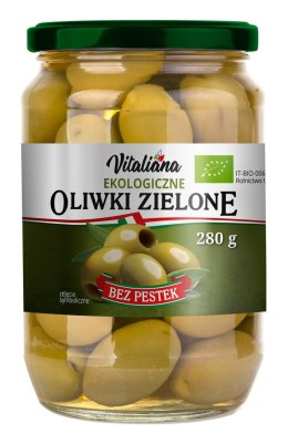 OLIWKI ZIELONE BEZ PESTEK W ZALEWIE BIO 280 g (150 g)- VITALIANA VITALIANA