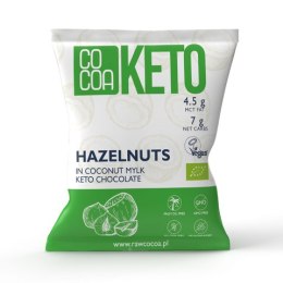 ORZECHY LASKOWE W CZEKOLADZIE KETO Z OLEJEM MCT BEZ DODATKU CUKRÓW BEZGLUTENOWE BIO 70 g - COCOA COCOA (czekolady i bakalie w surowej czekoladzie)
