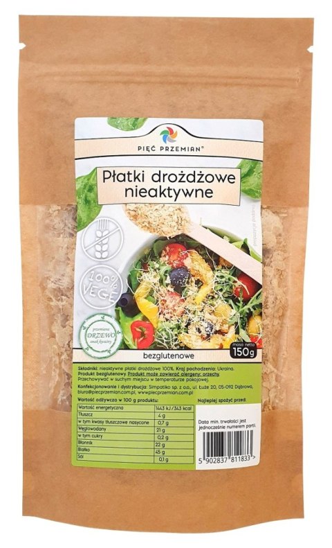 PŁATKI DROŻDŻOWE NIEAKTYWNE BEZGLUTENOWE 150 g - PIĘĆ PRZEMIAN PIĘĆ PRZEMIAN (produkty spożywcze) PŁATKI DROŻDŻOWE NIEAKTYWNE BEZGLUTENOWE 150 g - PIĘĆ PRZEMIAN PIĘĆ PRZEMIAN (produkty spożywcze)