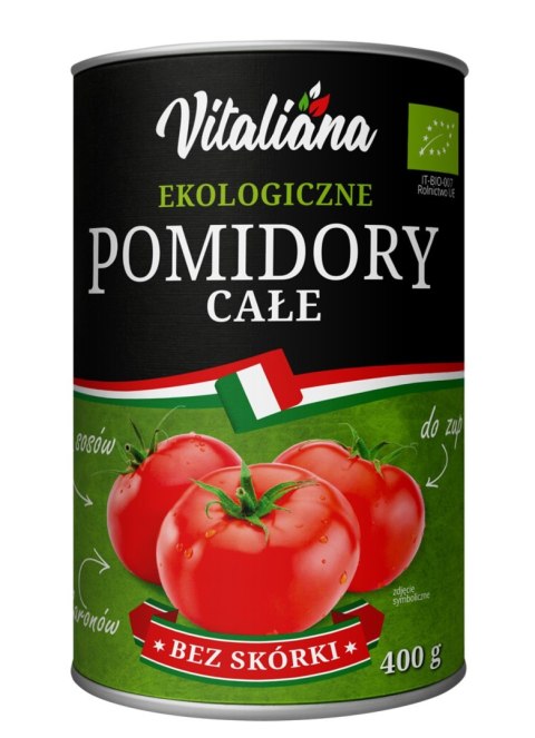 POMIDORY CAŁE BEZ SKÓRKI BIO 400 g - VITALIANA VITALIANA POMIDORY CAŁE BEZ SKÓRKI BIO 400 g - VITALIANA VITALIANA