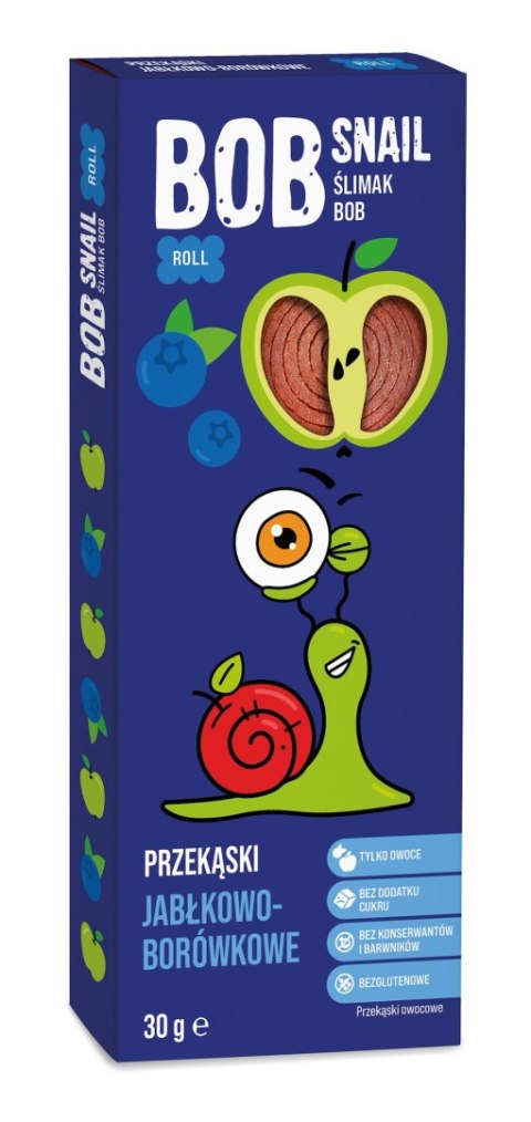 PRZEKĄSKA ROLL JABŁKO - BORÓWKA BEZ DODATKU CUKRÓW BEZGLUTENOWA 30 g - BOB SNAIL BOB SNAIL (przekąski owocowe) PRZEKĄSKA ROLL JABŁKO - BORÓWKA BEZ DODATKU CUKRÓW BEZGLUTENOWA 30 g - BOB SNAIL BOB SNAIL (przekąski owocowe)