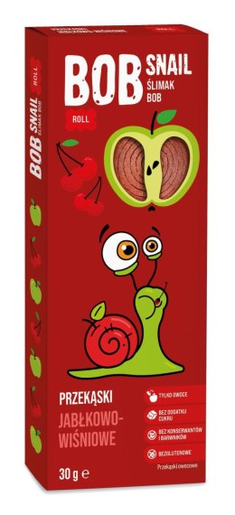 PRZEKĄSKA ROLL JABŁKO - WIŚNIA BEZ DODATKU CUKRÓW BEZGLUTENOWA 30 g - BOB SNAIL BOB SNAIL (przekąski owocowe)