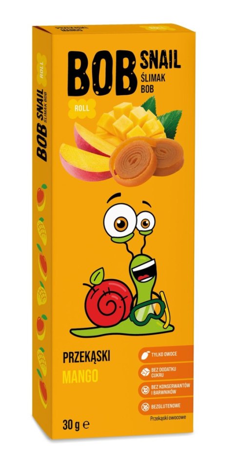 PRZEKĄSKA ROLL MANGO BEZ DODATKU CUKRÓW BEZGLUTENOWA 30 g - BOB SNAIL BOB SNAIL (przekąski owocowe) PRZEKĄSKA ROLL MANGO BEZ DODATKU CUKRÓW BEZGLUTENOWA 30 g - BOB SNAIL BOB SNAIL (przekąski owocowe)