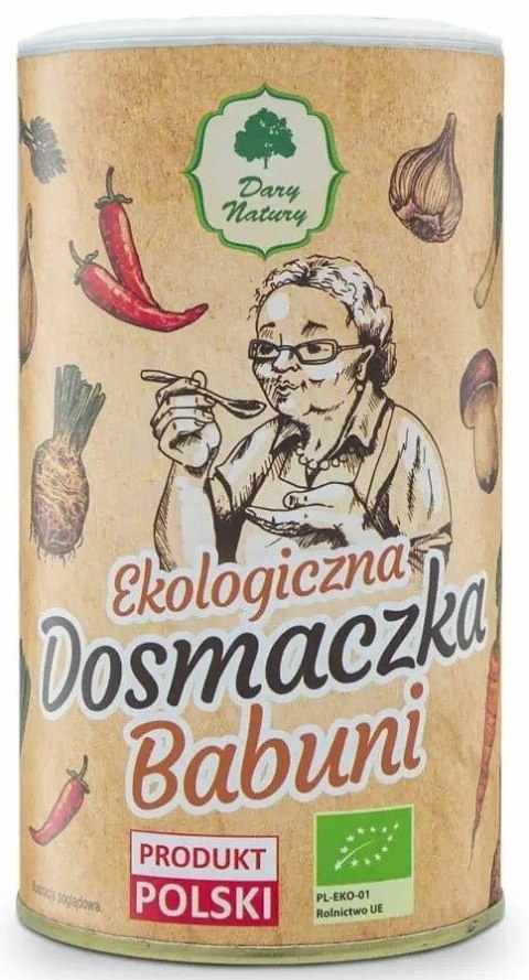 PRZYPRAWA UNIWERSALNA "DOSMACZKA BABUNI" BIO 250 g - DARY NATURY DARY NATURY - przyprawy i zioła PRZYPRAWA UNIWERSALNA "DOSMACZKA BABUNI" BIO 250 g - DARY NATURY DARY NATURY - przyprawy i zioła