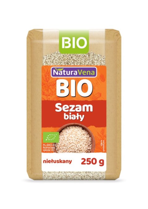 SEZAM BIAŁY NIEŁUSKANY BIO 250 g - NATURAVENA NATURAVENA BIO SEZAM BIAŁY NIEŁUSKANY BIO 250 g - NATURAVENA NATURAVENA BIO