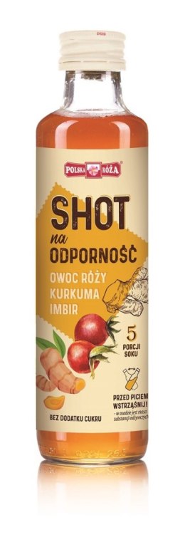 SHOT NA ODPORNOŚĆ OWOC RÓŻY - KURKUMA - IMBIR BEZ DODATKU CUKRÓW 250 ml - POLSKA RÓŻA POLSKA RÓŻA (soki owocowe, syropy, shoty)