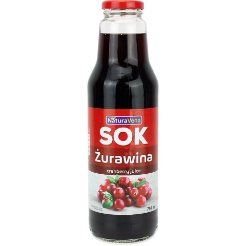SOK Z ŻURAWINY 100 % 750 ml - NATURAVENA NATURAVENA