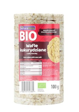 WAFLE KUKURYDZIANE Z SOLĄ MORSKĄ BIO 100 g - NATURAVENA NATURAVENA BIO