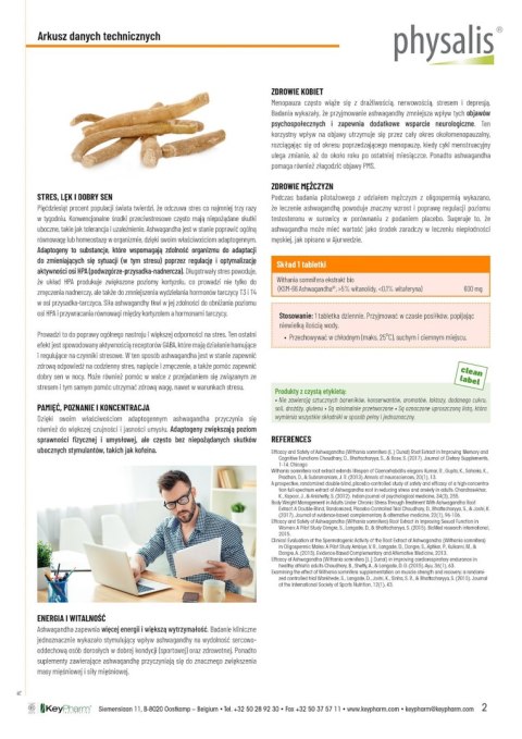 ASHWAGANDHA FORTE EKSTRAKT BIO (600 mg) 30 TABLETEK - PHYSALIS PHYSALIS (olejki eteryczne, suplementy) ASHWAGANDHA FORTE EKSTRAKT BIO (600 mg) 30 TABLETEK - PHYSALIS PHYSALIS (olejki eteryczne, suplementy)