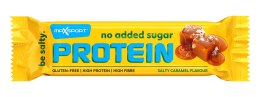 BATON PROTEINOWY O SMAKU SŁONY KARMEL W MLECZNEJ CZEKOLADZIE BEZ DODATKU CUKRÓW BEZGLUTENOWY 40 g - MAXSPORT MAXSPORT (batony, kremy, makarony)