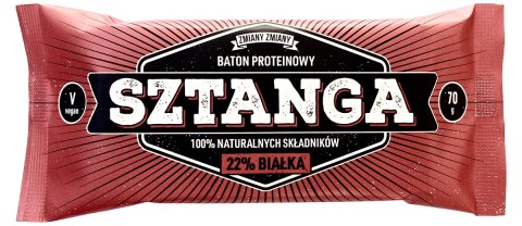 BATON PROTEINOWY Z ORZESZKAMI ZIEMNYMI "SZTANGA" BEZGLUTENOWY 70 g - ZMIANY ZMIANY ZMIANY ZMIANY (batony) BATON PROTEINOWY Z ORZESZKAMI ZIEMNYMI "SZTANGA" BEZGLUTENOWY 70 g - ZMIANY ZMIANY ZMIANY ZMIANY (batony)