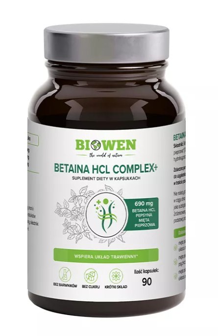 BETAINA HCL COMPLEX 90 KAPSUŁEK - BIOWEN BIOWEN (suplementy diety) BETAINA HCL COMPLEX 90 KAPSUŁEK - BIOWEN BIOWEN (suplementy diety)