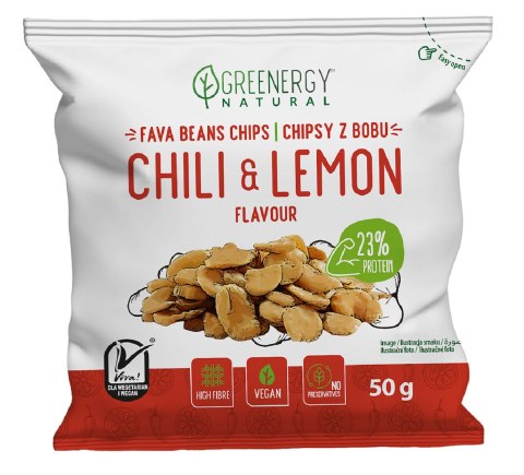 BÓB PRAŻONY O SMAKU CHILI I CYTRYNY 50 g - GREENERGY GREENERGY (chipsy, przekąski) BÓB PRAŻONY O SMAKU CHILI I CYTRYNY 50 g - GREENERGY GREENERGY (chipsy, przekąski)
