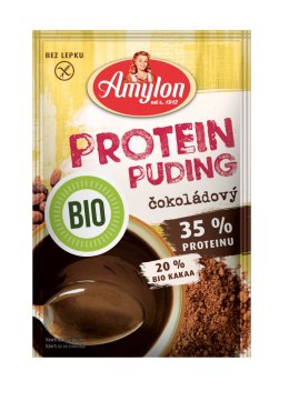 BUDYŃ PROTEINOWY O SMAKU CZEKOLADOWYM BEZ DODATKU CUKRÓW BEZGLUTENOWY BIO 45 g - AMYLON AMYLON (budynie, galaretki,kisiele,cukry, skrobie