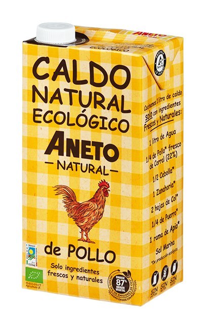 BULION Z KURCZAKA W PŁYNIE BEZGLUTENOWY BIO 1 L - ANETO NATURAL ANETO (buliony) BULION Z KURCZAKA W PŁYNIE BEZGLUTENOWY BIO 1 L - ANETO NATURAL ANETO (buliony)