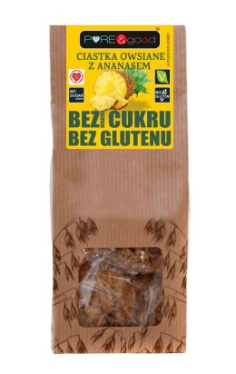 CIASTKA OWSIANE Z ANANASEM BEZ DODATKU CUKRÓW BEZGLUTENOWE 150 g - PURE&GOOD PURE&GOOD (czekolady, ciastka, przetwory)