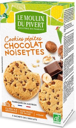CIASTKA Z DROPSAMI CZEKOLADOWYMI I ORZECHAMI LASKOWYMI BIO 175 g - LE MOULIN DU PIVERT LE MOULIN DU PIVERT (ciastka, ciasteczka)