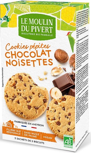 CIASTKA Z DROPSAMI CZEKOLADOWYMI I ORZECHAMI LASKOWYMI BIO 175 g - LE MOULIN DU PIVERT LE MOULIN DU PIVERT (ciastka, ciasteczka) CIASTKA Z DROPSAMI CZEKOLADOWYMI I ORZECHAMI LASKOWYMI BIO 175 g - LE MOULIN DU PIVERT LE MOULIN DU PIVERT (ciastka, ciasteczka)