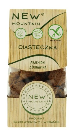 CIASTKA Z ORZESZKÓW ZIEMNYCH Z ŻURAWINĄ BEZGLUTENOWE 220 g - NEW MOUNTAIN NEW MOUNTAIN (bezglutenowe-ciastka,bezy,paluchy)