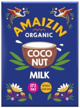 COCONUT MILK - NAPÓJ KOKOSOWY BEZ GUMY GUAR (17 % TŁUSZCZU) BIO 500 ml (KARTON) - AMAIZIN AMAIZIN (napoje kokosowe, tortilla, chipsy, inne)