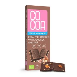 CZEKOLADA CREAMY Z MIGDAŁAMI I SOLĄ BEZ DODATKU CUKRÓW BIO 40 g - COCOA COCOA (czekolady i bakalie w surowej czekoladzie)