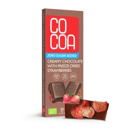 CZEKOLADA CREAMY Z TRUSKAWKAMI BEZ DODATKU CUKRÓW BIO 40 g - COCOA COCOA (czekolady i bakalie w surowej czekoladzie)
