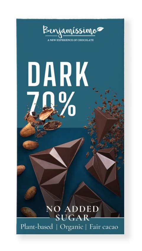 CZEKOLADA GORZKA 70 % BEZ DODATKU CUKRÓW BEZGLUTENOWA BIO 60 g - BENJAMISSIMO BENJAMISSIMO (czekolady, migdały, orzeszki) CZEKOLADA GORZKA 70 % BEZ DODATKU CUKRÓW BEZGLUTENOWA BIO 60 g - BENJAMISSIMO BENJAMISSIMO (czekolady, migdały, orzeszki)
