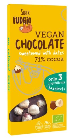 CZEKOLADA SŁODZONA DAKTYLAMI Z ORZECHAMI LASKOWYMI BEZGLUTENOWA BIO 100 g - ME GUSTO (SUPER FUDGIO) ME GUSTO (krówki wegańskie, czekolady, wafelki)