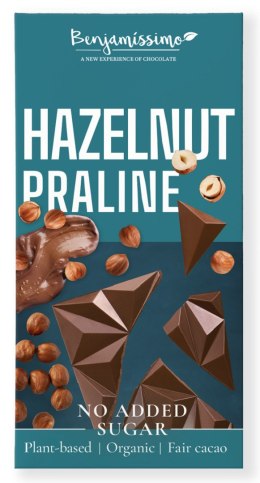 CZEKOLADA Z ORZECHAMI LASKOWYMI BEZ DODATKU CUKRÓW BEZGLUTENOWA BIO 60 g - BENJAMISSIMO BENJAMISSIMO (czekolady, migdały, orzeszki)