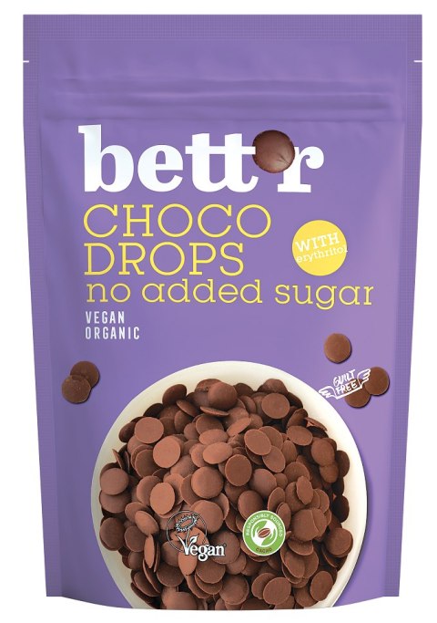 DROPSY CZEKOLADOWE BEZ DODATKU CUKRÓW BIO 200 g - BETT'R BETT'R (smoothie, kremy, praliny) DROPSY CZEKOLADOWE BEZ DODATKU CUKRÓW BIO 200 g - BETT'R BETT'R (smoothie, kremy, praliny)