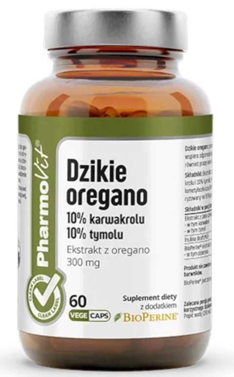 DZIKIE OREGANO EKSTRAKT (300 mg) BEZGLUTENOWY 60 KAPSUŁEK - PHARMOVIT (CLEAN LABEL) PHARMOVIT (suplementy diety) DZIKIE OREGANO EKSTRAKT (300 mg) BEZGLUTENOWY 60 KAPSUŁEK - PHARMOVIT (CLEAN LABEL) PHARMOVIT (suplementy diety)