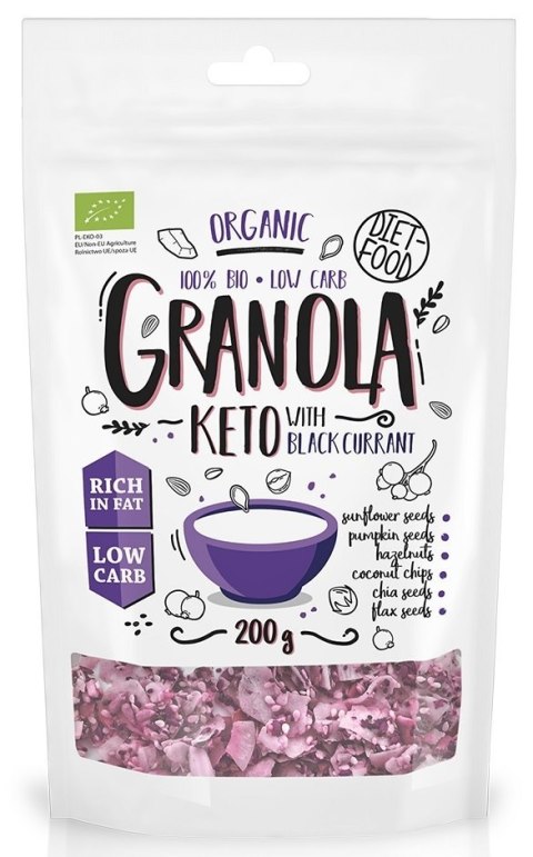 GRANOLA CZARNA PORZECZKA KETO BIO 200 g - DIET-FOOD DIET-FOOD GRANOLA CZARNA PORZECZKA KETO BIO 200 g - DIET-FOOD DIET-FOOD