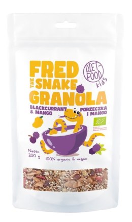 GRANOLA Z MANGO I CZARNĄ PORZECZKĄ BIO 200 g - DIET-FOOD (FRED THE SNAKE) DIET-FOOD