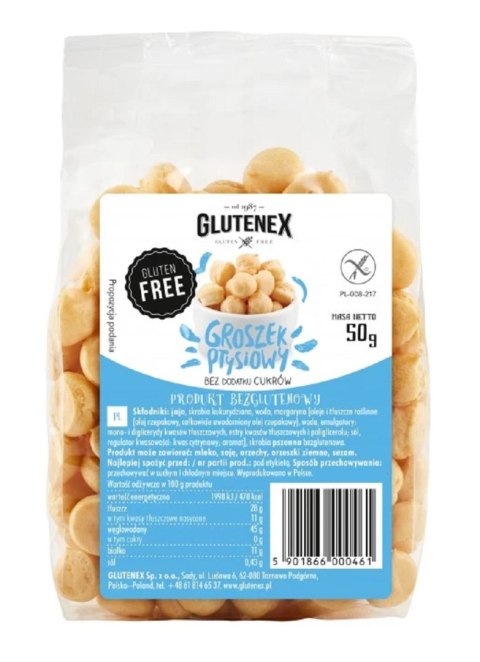 GROSZEK PTYSIOWY BEZ DODATKU CUKRÓW BEZGLUTENOWY 50 g - GLUTENEX GLUTENEX (chleby, ciastka, makarony) GROSZEK PTYSIOWY BEZ DODATKU CUKRÓW BEZGLUTENOWY 50 g - GLUTENEX GLUTENEX (chleby, ciastka, makarony)