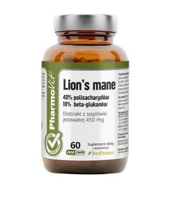 GRZYBY SOPLÓWKA JEŻOWATA (LION'S MANE) EKSTRAKT (450 mg) BEZGLUTENOWY 60 KAPSUŁEK - PHARMOVIT (CLEAN LABEL) PHARMOVIT (suplementy diety)