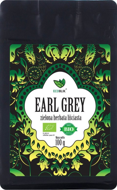 HERBATA ZIELONA EARL GREY BIO 100 g - ECOBLIK ECOBLIK (herbatki) HERBATA ZIELONA EARL GREY BIO 100 g - ECOBLIK ECOBLIK (herbatki)