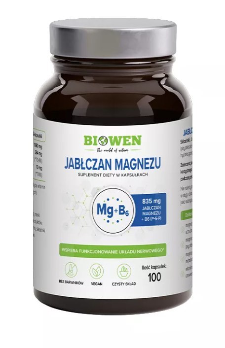 JABŁCZAN MAGNEZU + WITAMINA B6 100 KAPSUŁEK - BIOWEN BIOWEN (suplementy diety) JABŁCZAN MAGNEZU + WITAMINA B6 100 KAPSUŁEK - BIOWEN BIOWEN (suplementy diety)