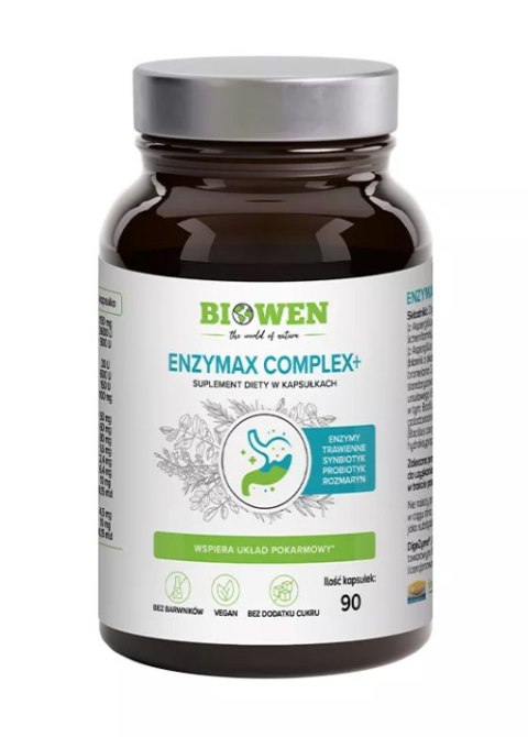 KAPSUŁKI NA WSPARCIE TRAWIENIA ENZYMAX COMPLEX+ 90 KAPSUŁEK - BIOWEN BIOWEN (suplementy diety) KAPSUŁKI NA WSPARCIE TRAWIENIA ENZYMAX COMPLEX+ 90 KAPSUŁEK - BIOWEN BIOWEN (suplementy diety)