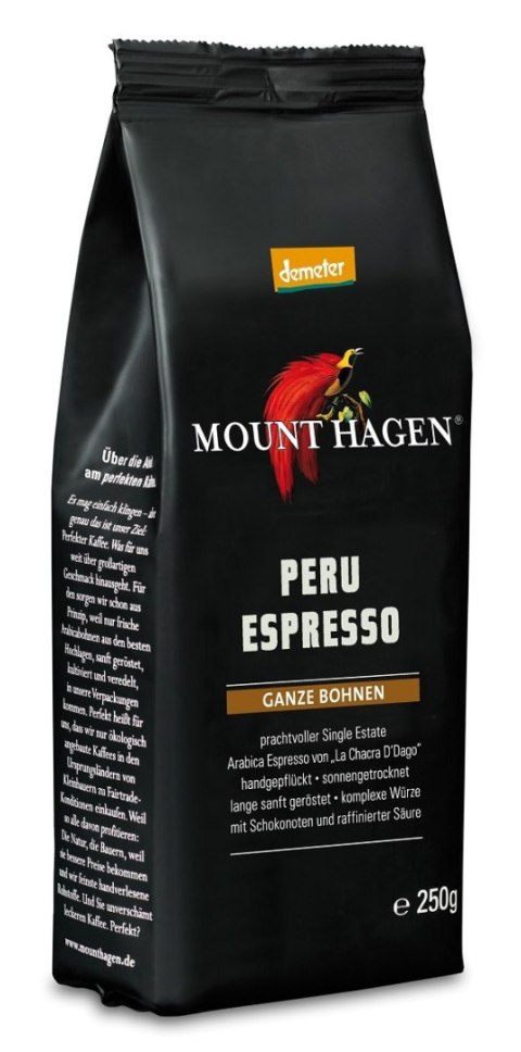 KAWA ZIARNISTA ARABICA 100 % PERU ESPRESSO DEMETER BIO 250 g - MOUNT HAGEN MOUNT HAGEN (kawy) KAWA ZIARNISTA ARABICA 100 % PERU ESPRESSO DEMETER BIO 250 g - MOUNT HAGEN MOUNT HAGEN (kawy)