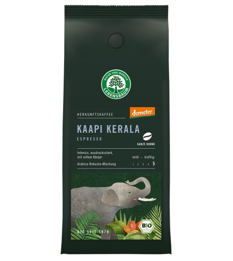 KAWA ZIARNISTA ARABICA/ROBUSTA KAAPI KERALA ESPRESSO DEMETER BIO 250 g - LEBENSBAUM LEBENSBAUM (przyprawy, herbaty, kawy) KAWA ZIARNISTA ARABICA/ROBUSTA KAAPI KERALA ESPRESSO DEMETER BIO 250 g - LEBENSBAUM LEBENSBAUM (przyprawy, herbaty, kawy)
