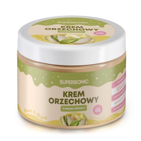 KREM ORZECHOWY Z PISTACJAMI BEZ DODATKU CUKRÓW 250 g - SUPERSONIC SUPERSONIC (kremy orzechowe) KREM ORZECHOWY Z PISTACJAMI BEZ DODATKU CUKRÓW 250 g - SUPERSONIC SUPERSONIC (kremy orzechowe)